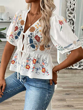 Blusa Bata Bordada - Boho - Maharu