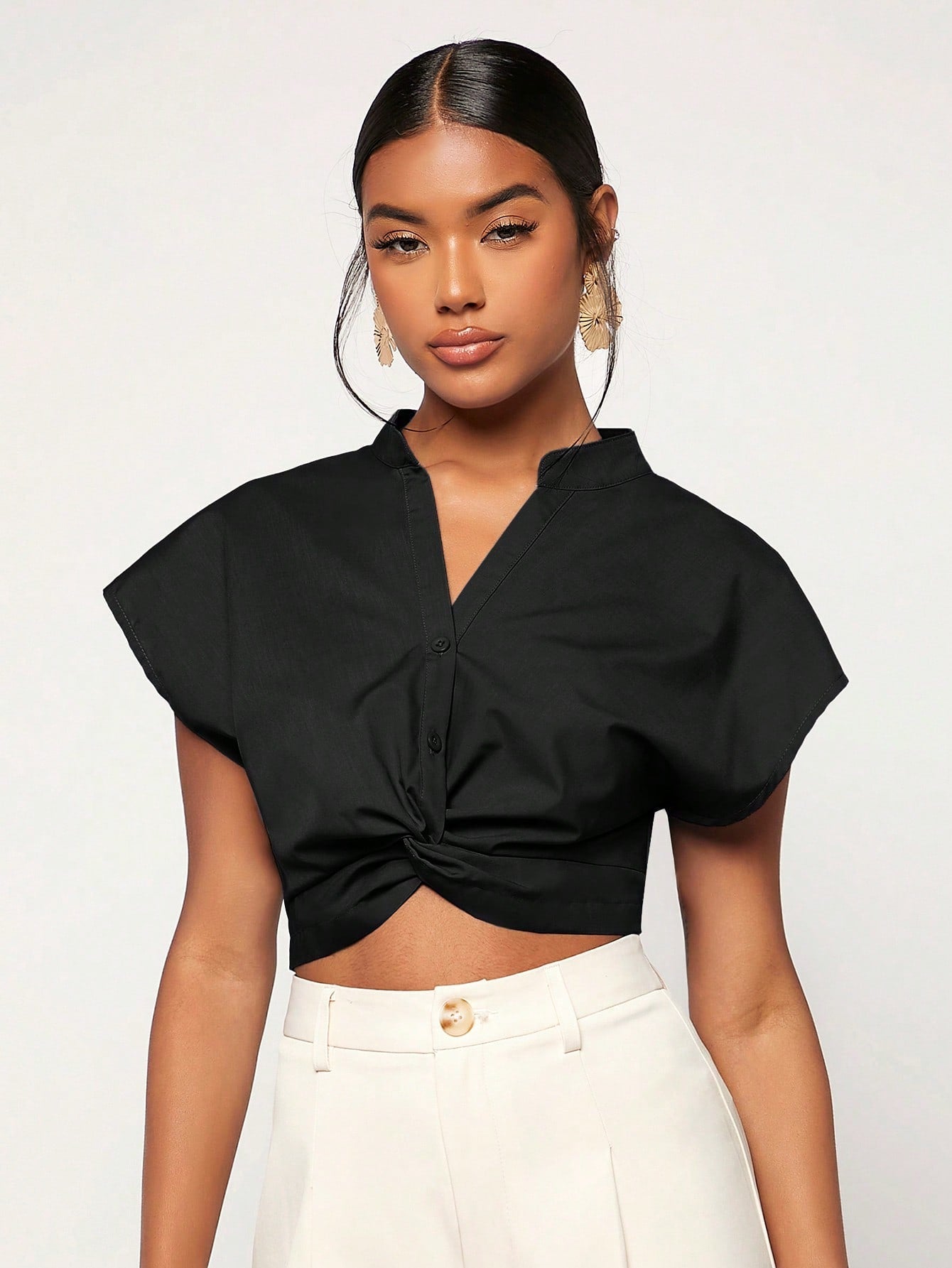 Blusa Cropped Torção Frontal - Maharu