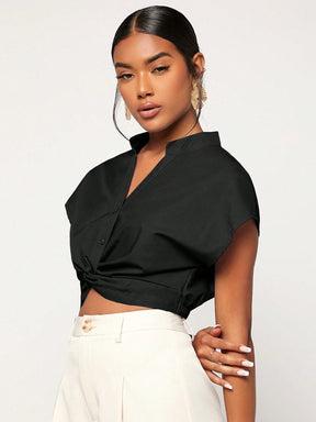 Blusa Cropped Torção Frontal - Maharu