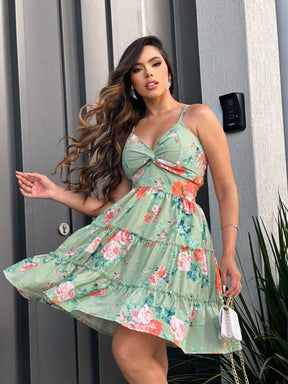 Vestido Curto Floral - Thalía - Maharu